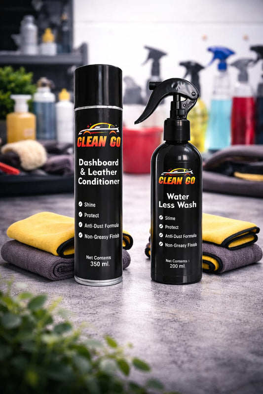 Clean Go's Combo Water Less+Dashboard&Leather Coditioner + Microfiber Cloth